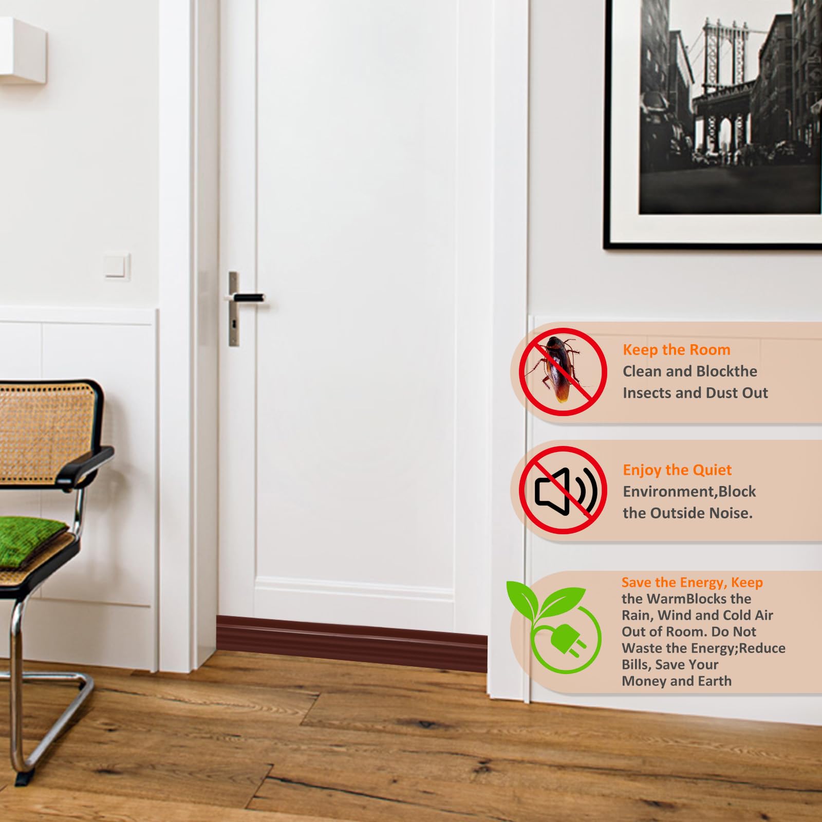 Paraspifferi In Gomma Per Porte - Isolante Termico E Acustico, Facile Da Installare - Foto 3