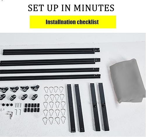 Miniatura 7 de Divisor de pared para habitación, ancho ajustable de 7 pies a 11 pies, marco de metal con ruedas universales bloqueables, pantalla de privacidad