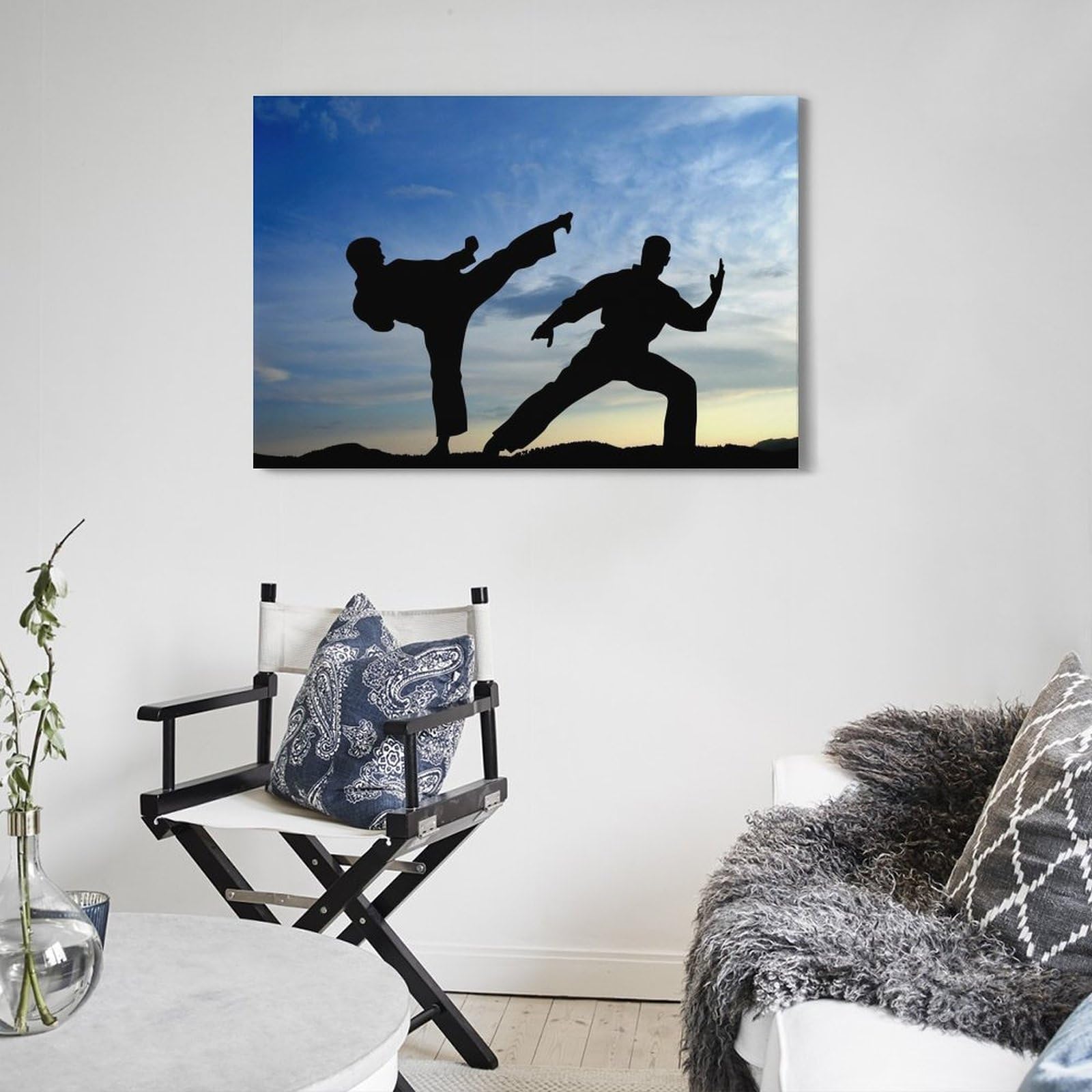 MJZLQN Poster decorativo da parete su tela, motivo: Kung Fu, alba, karate, taekwondo, poster decorativo moderno, per camera da letto, 60 x 90 cm