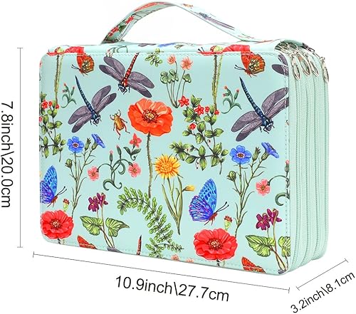 Miniatura 2 de Vomgomfom Estuche para lápices de colores  124 ranuras para lápices con cierre de cremallera, estuche de tela de sarga de gran capacidad para