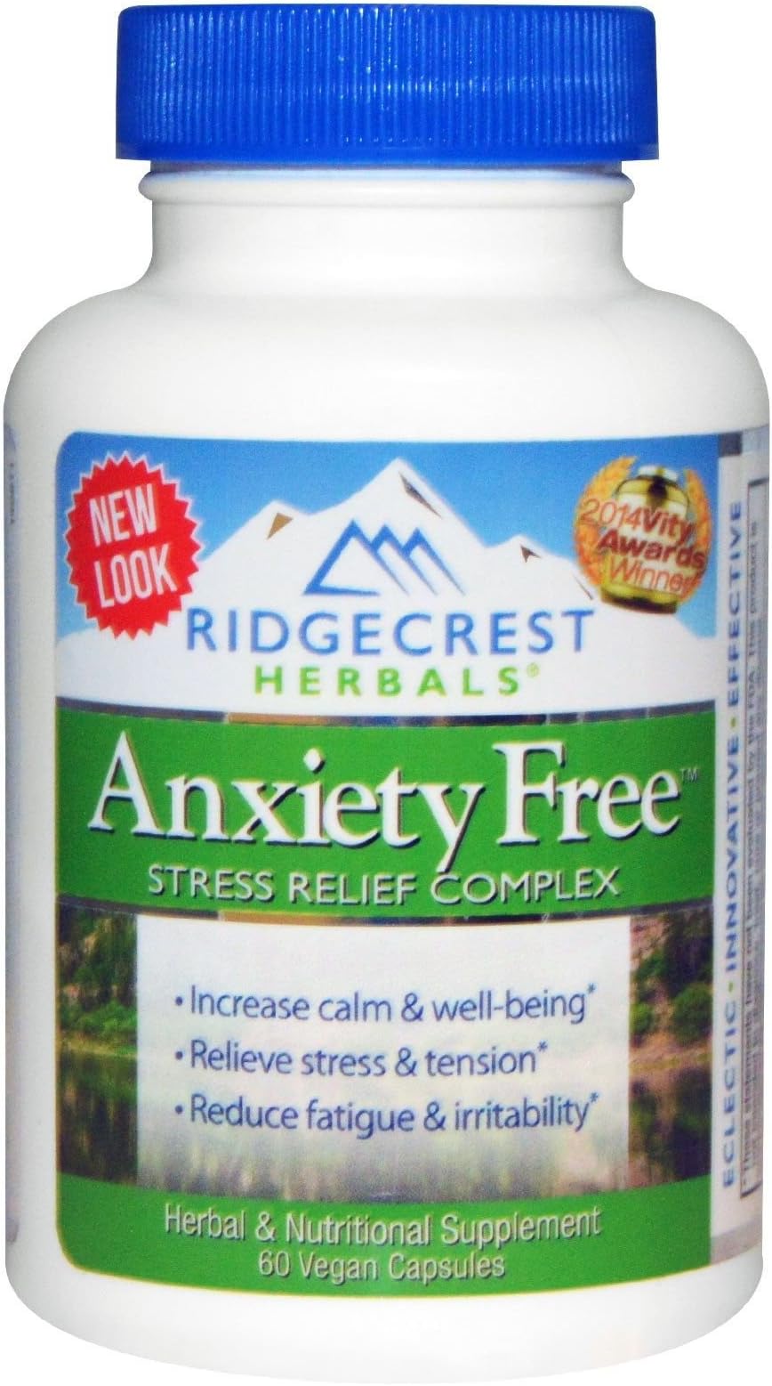 Ridgecrest Anxiety Free Herbal and Nutrition Stress Support, 60 Count
