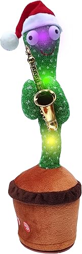 Proweber Juguete de cactus bailarín con música, luces  Hablar, grabar, repetir juguete mímico para bebés y niños pequeños  Lindo cactus verde de