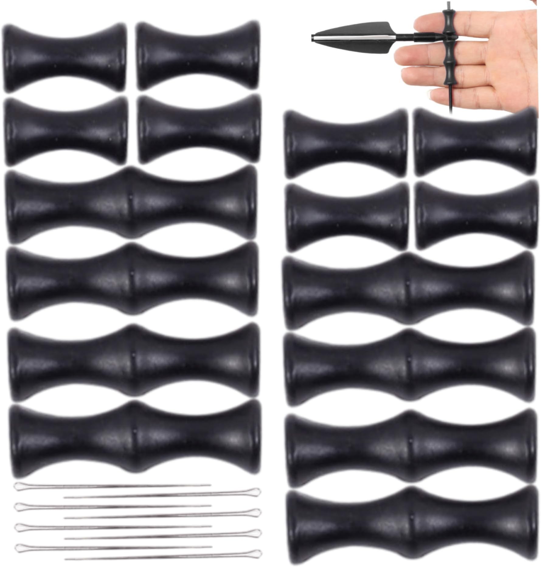 8 Set Bow String Finger Savers, Archery Recurve Bow Quick Shot Finger Guard, Soft String Fingers Roller Silicone for Hunting or Bowfishing