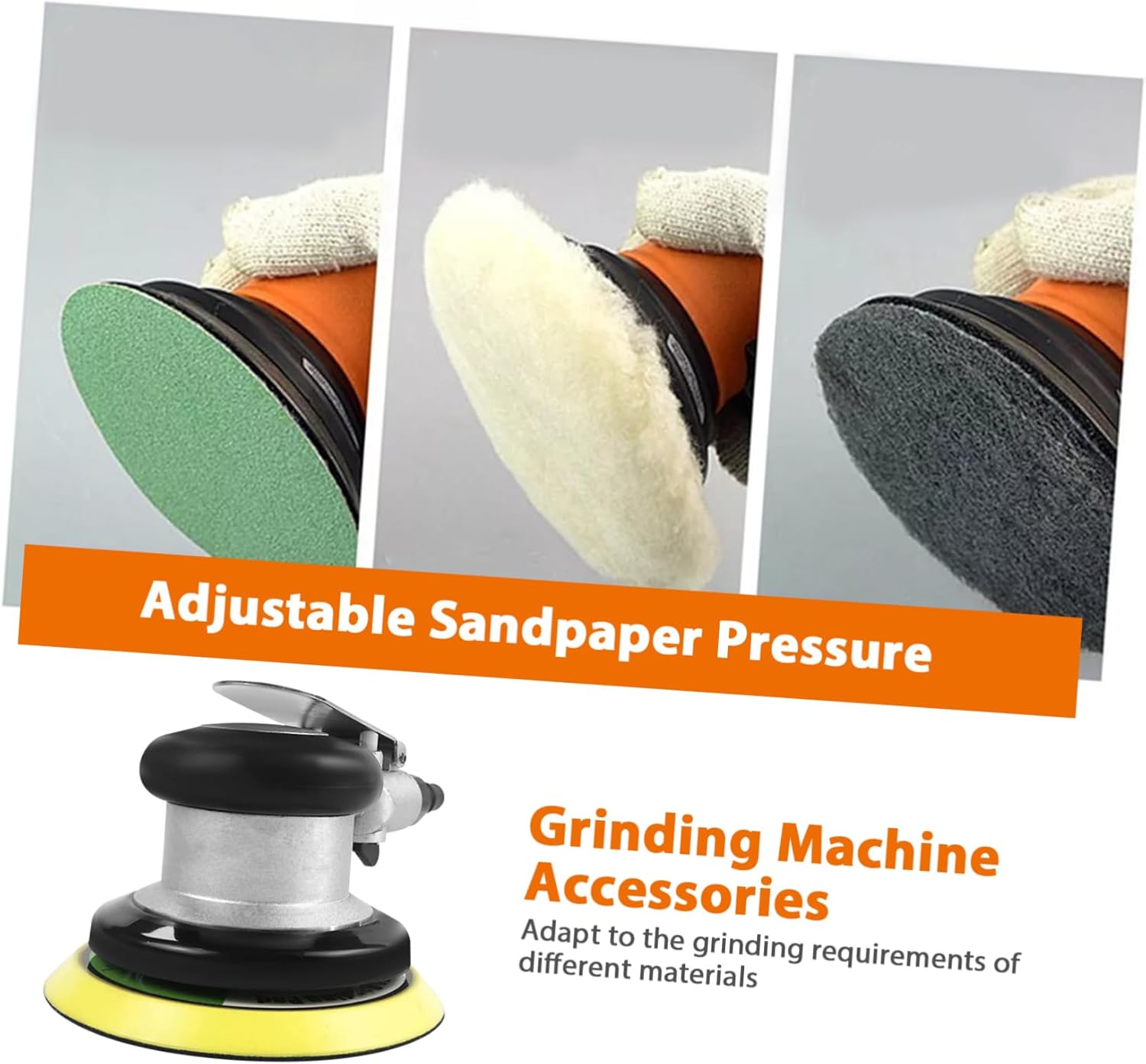 Pneumatic Orbital Sander Air Sander with High Speed Rotation for Woodworking Automotive and Metalworking Ergonomic Design for Easy Handling and Versatile Use