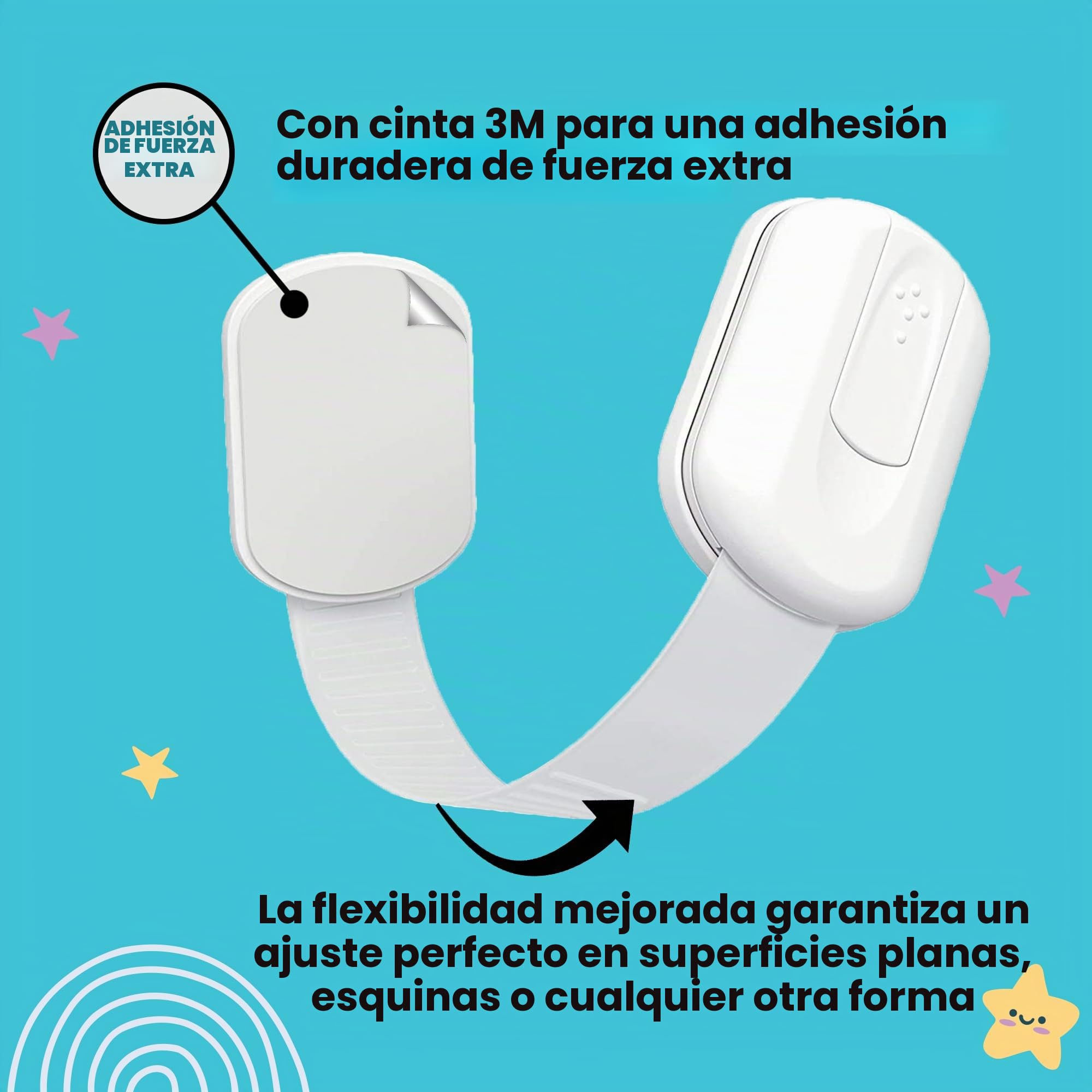 BooBoo - Cierres de seguridad infantil para armarios - Para evitar pillarse los dedos Facilísimos de instalar, ¡no necesitará herramientas! Juego de 6 cierres