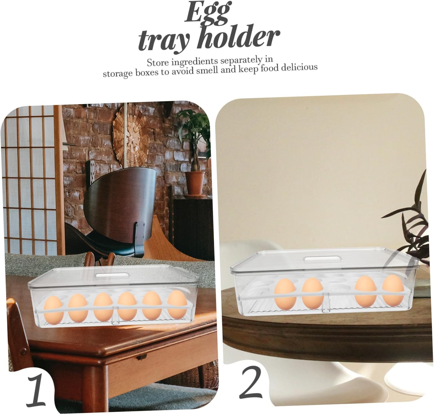 Angoily Box Refrigerator Egg Container Clear Plastic Drawer Container with Lid Egg Display Container Kitchen Egg Tray Eggs Egg Storage Holders The Pet Superimposed Storage Rack re-usable (tran