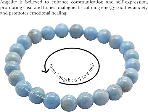 Miniatura 527 de Amazing Gemstone Pulsera de cristal para mujeres y hombres, pulsera de cristal curativo de protección, pulsera elástica con cuentas de piedras