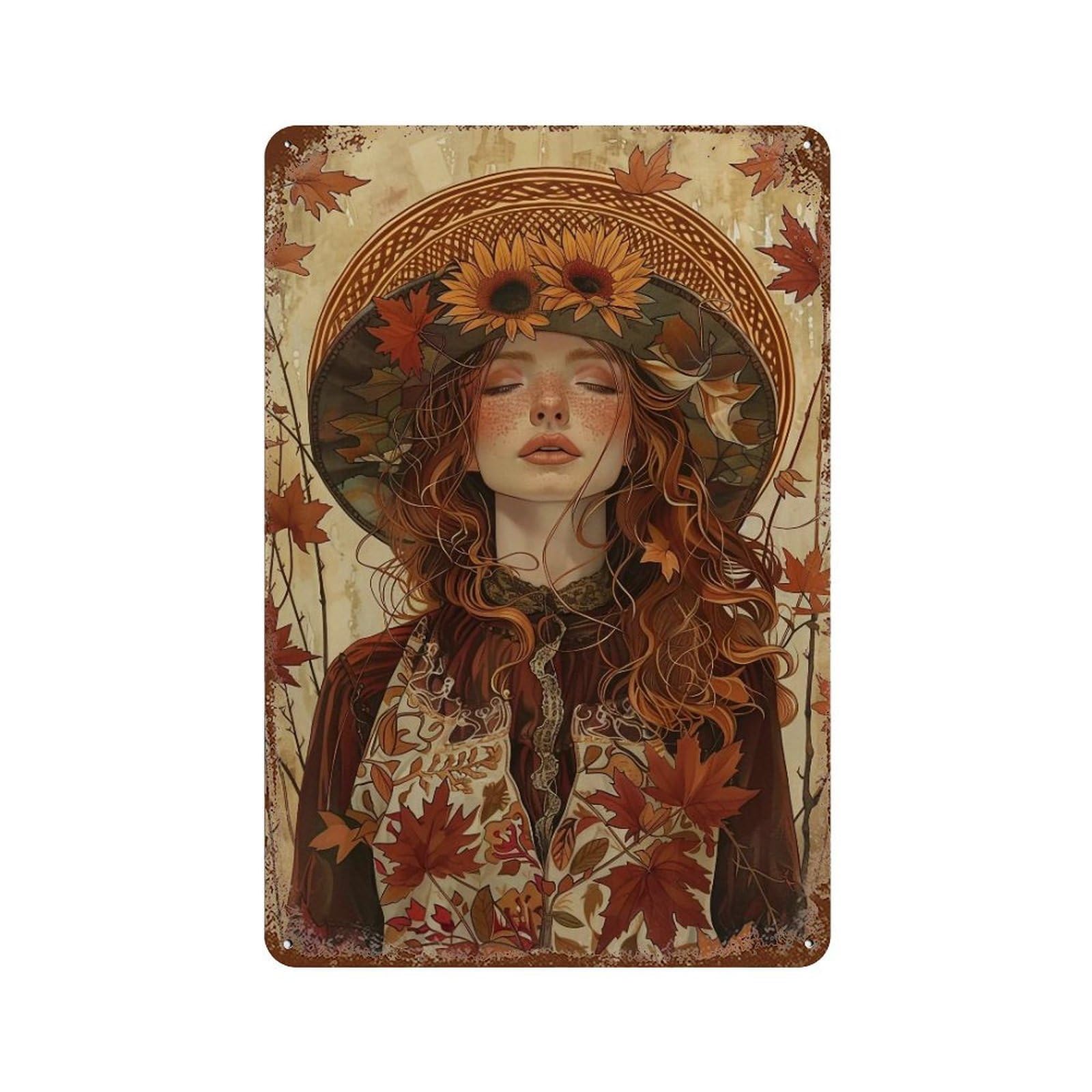 HDURYEYRYY Autumn Goddess 01 Wall Retro Iron Vintage Art Metal Tin Sign Poster Modern Home Cofffee Club Art Bar Shop Decor 30x20cm