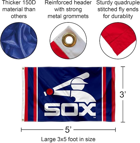 Chicago White Sox Retro Logo Flag and Banner