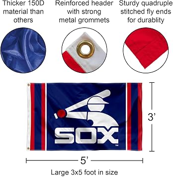 Chicago White Sox Retro Logo Flag and Banner