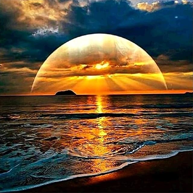 Zhujiehigh DIY 5D Diamond Sunrise Kits, Full Drill Diamond Arts and Crafts Pictures Painting for Adults and Kids, Crystal Rhinestone Cross Stitch Embroidery Kits for Home Wall Decor