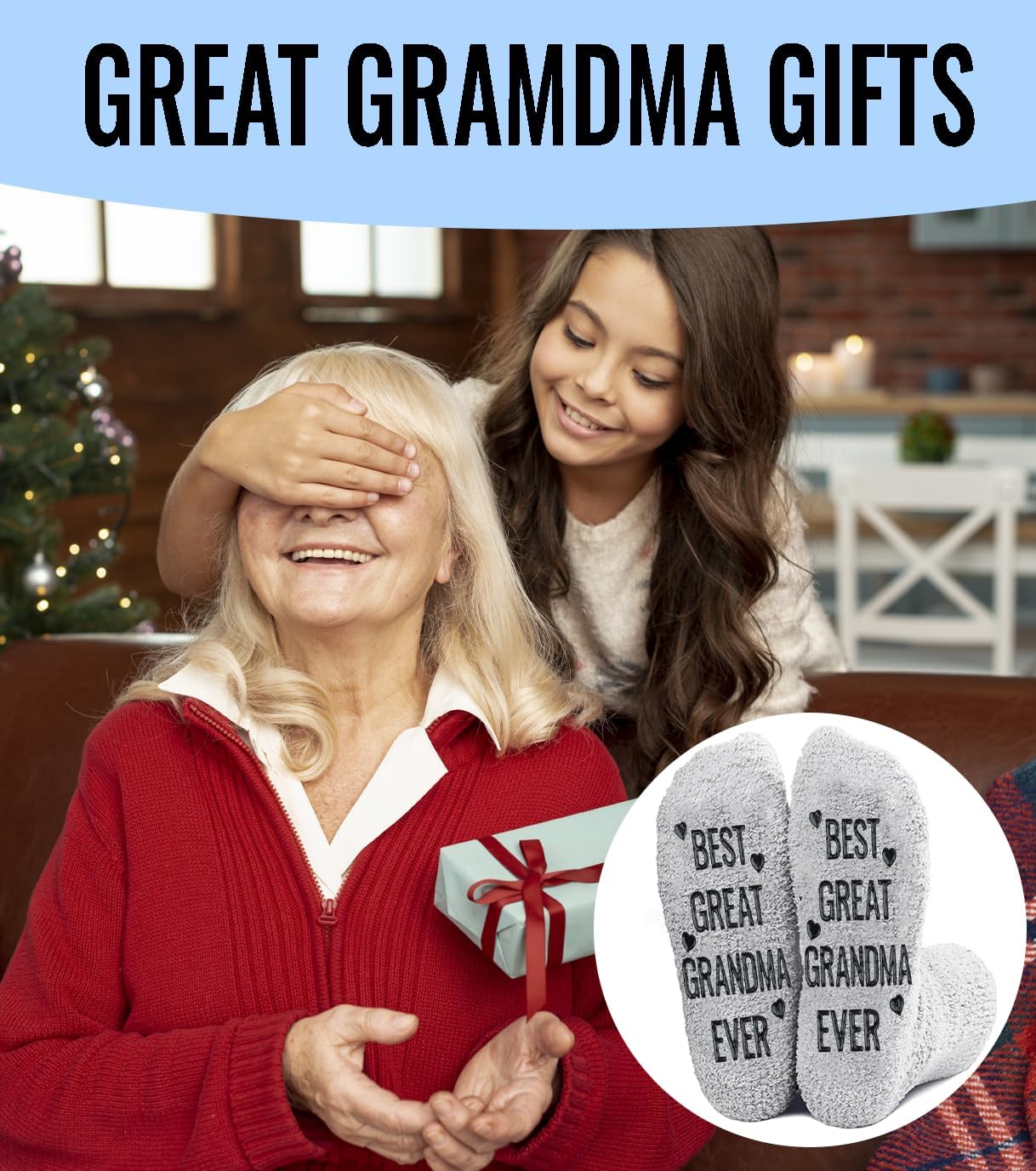 Great Grandma Gifts, Great Grandma Socks Christmas Gifts - Image 4