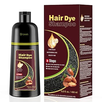 KAISASA Brown Hair Dye Shampoo 3 in 1,Hair Color Shampoo for Women and Men