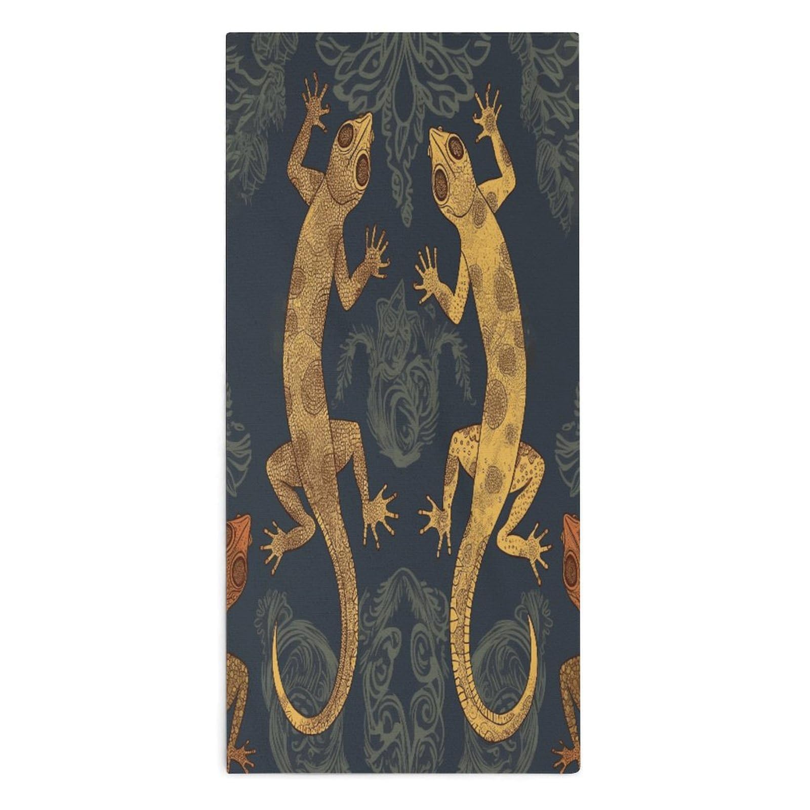 YUXBVKRS Gecko Lizards Hand Towels for Bathroom 14x29 Inch