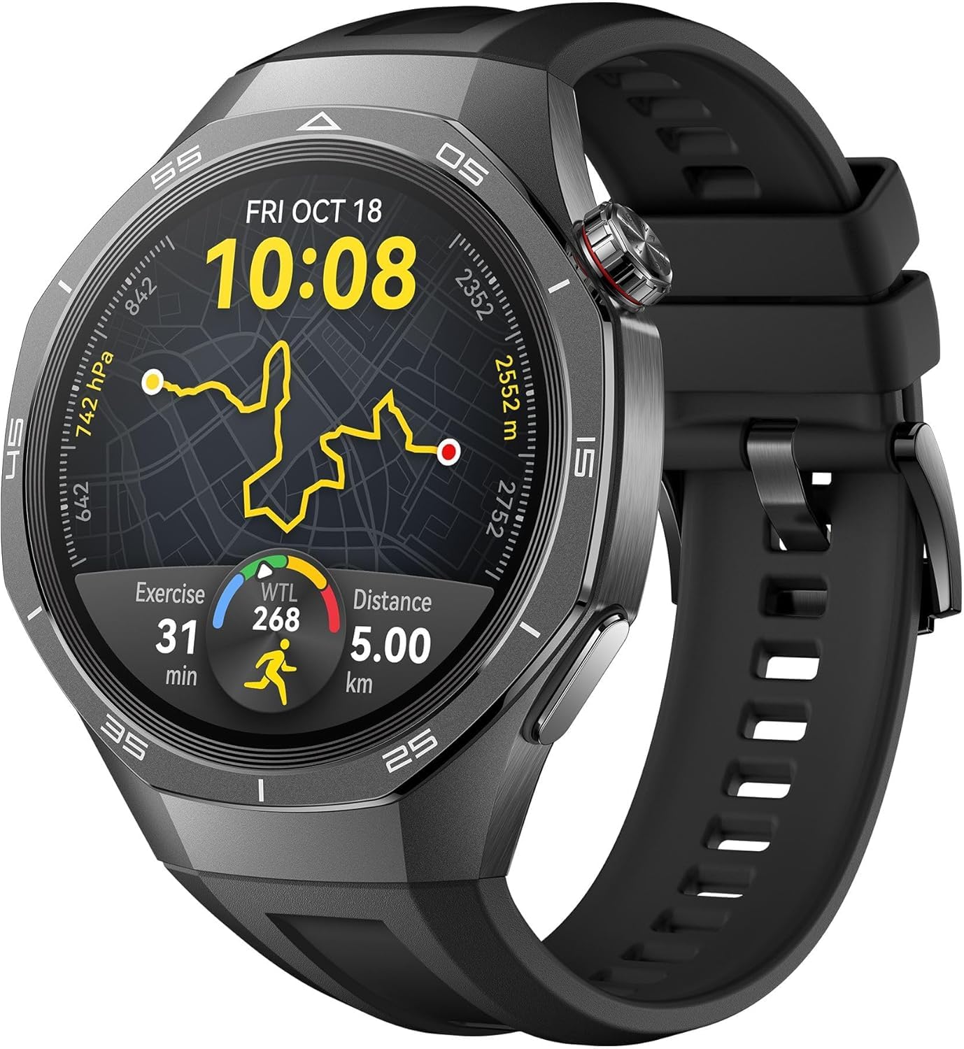 HUAWEIWatch GT 5 Pro 46mm Smart Watch, Clean Lines, Advanced Training Programs, Health Tracking, ECG, Up to 14 Days of Battery Life, iOS & Android, Black