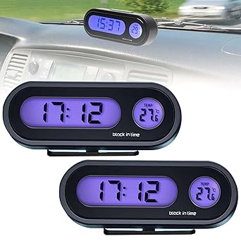 Auto Thermometer Uhr 3 In 1 - Digitale Anzeige Innen/Außen Temperatur