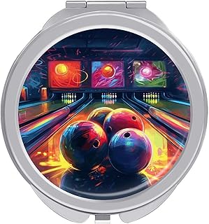 Makeup Mirrors,Bowling Balls Print Hand Mirro...