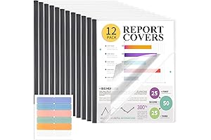Utron 12 Pack Clear Report Covers for A4 and Letter Size Paper