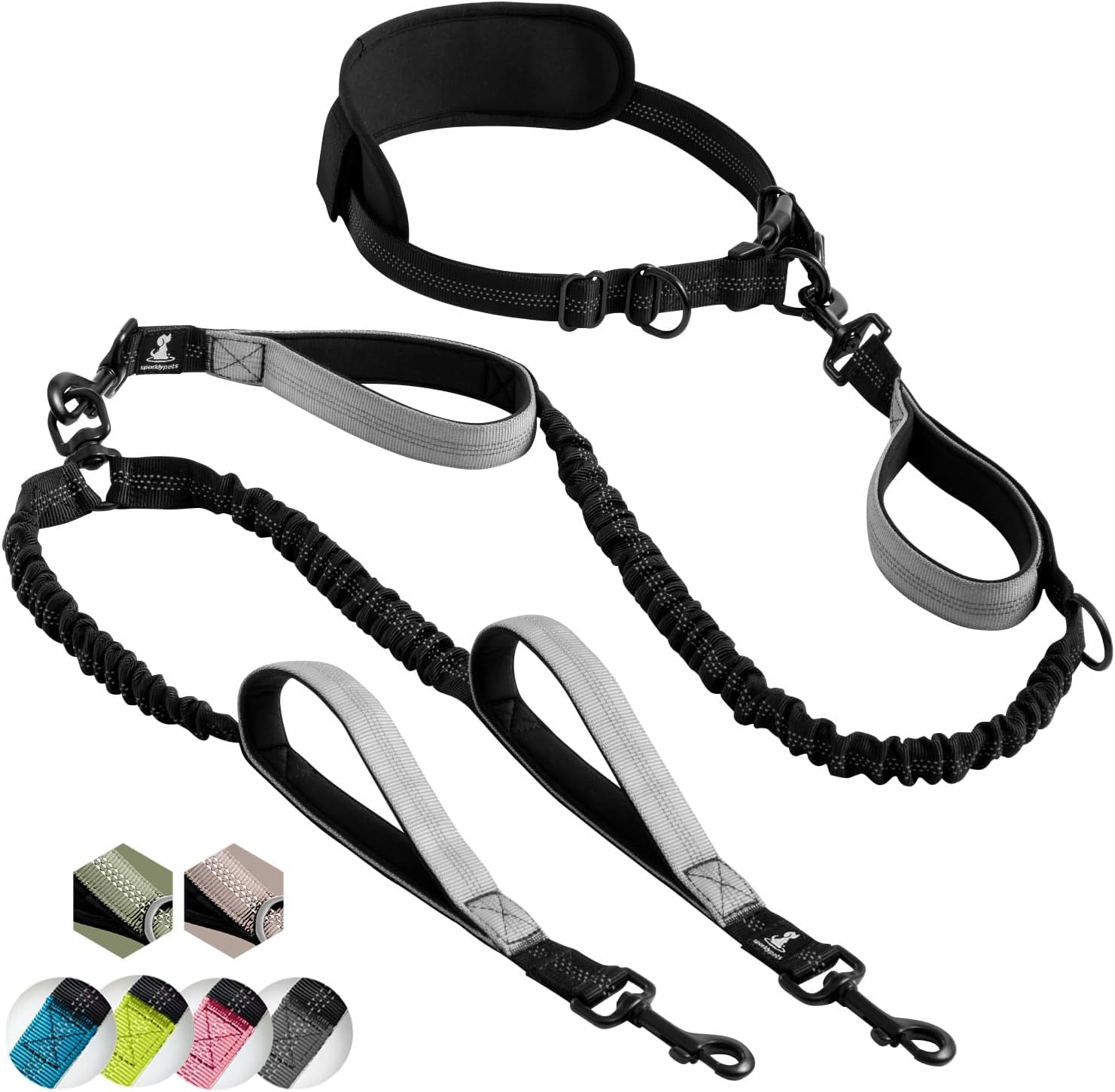 UniqPals Hundeleine 1,8 M – Doppelte Griffe, Reflektierend, Gepolstert Für Training & Spaziergänge