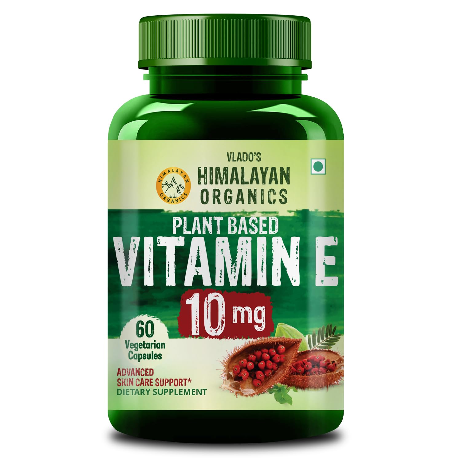Vlado's Himalayan Organics Plant Based Vitamin E Capsules | Antioxidant Support, Naturally Nourished Skin & Hair For Men & Women - 60 Capsules