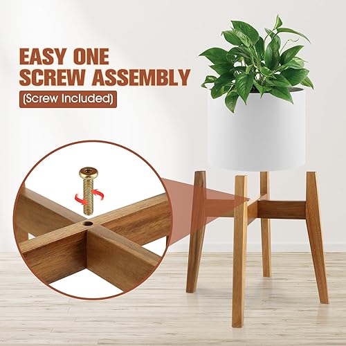 Miniatura 3 de Soporte para plantas de interior, soporte moderno de mediados de siglo, soporte para macetas para plantas grandes, soporte de madera estable para