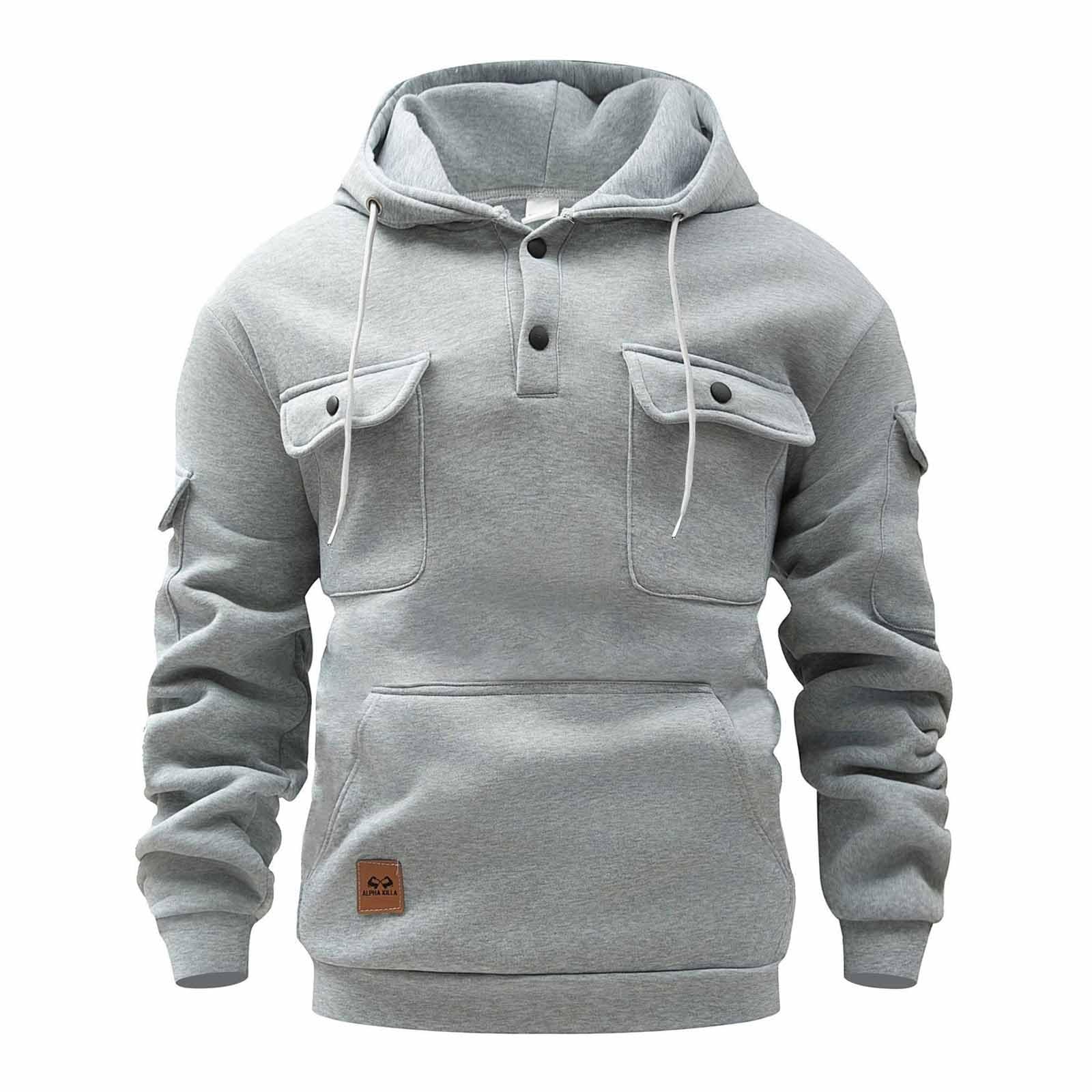 Felpa Uomo Con Cappuccio Maglioni e Felpe da Lavoro e Coulisse Hoodies | felpa pile, hoodies trekking, chic color block, con coulisse, con tasche leggera, vestibilità comoda, per autunno invernale