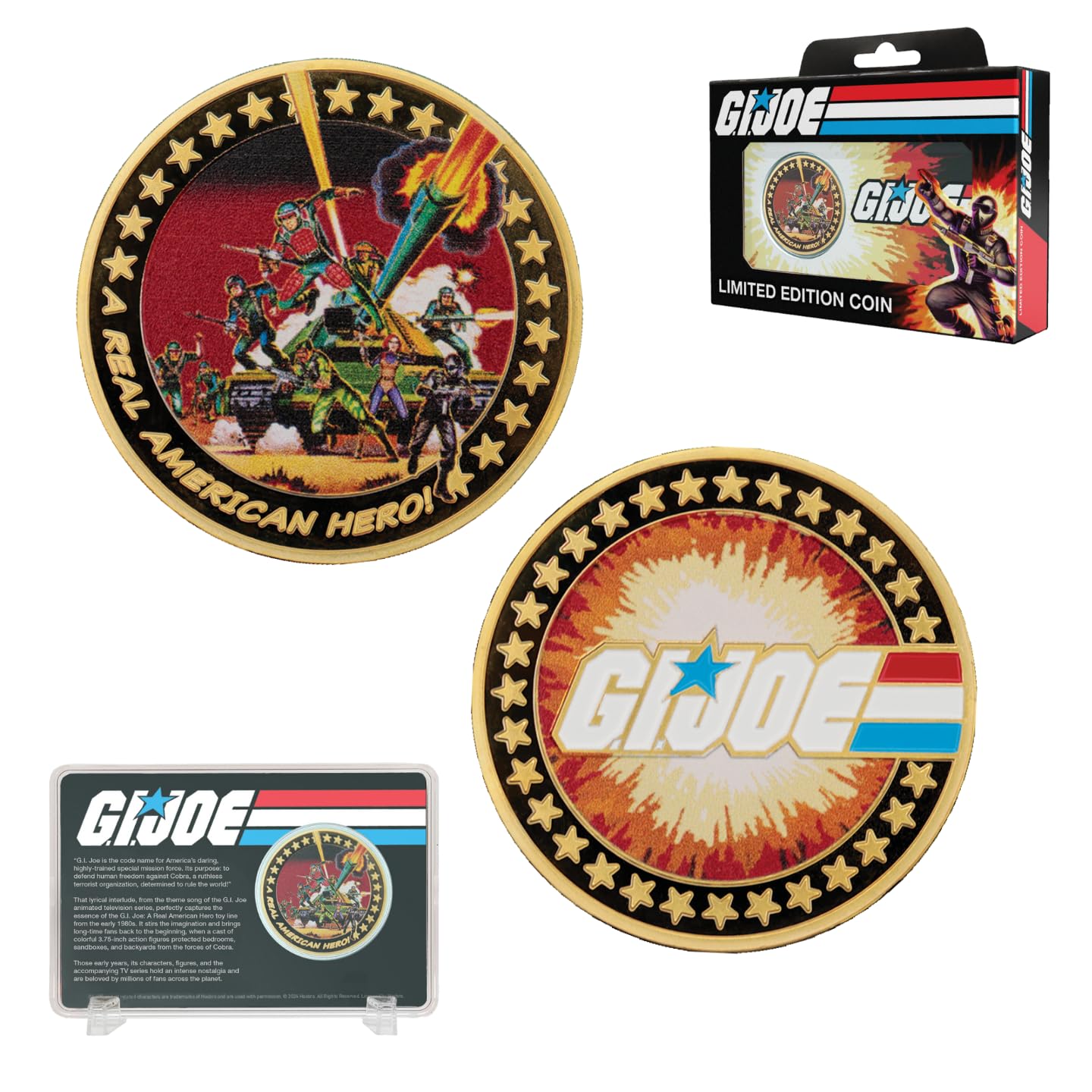 FaNaTtik G.I. Joe 60. rocznica 24k złocona edycja limitowana moneta w pudełku kolekcjonerskim – Prawdziwy Amerykański Bohater - Oficjalnie licencjonowany produkt