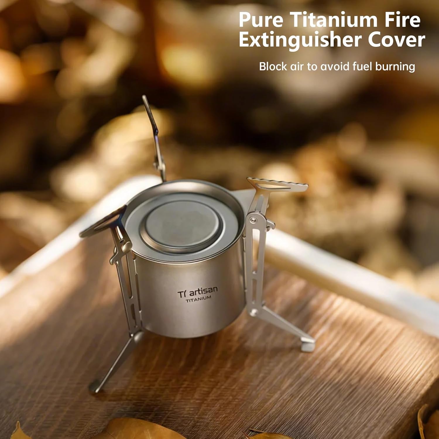 Titanium Alcohol Stove Ultralight Alcohol Burner Mini Spirit Cooker with Foldable Stands Brackets and Cover For Camping Backpacking Hiking Survival