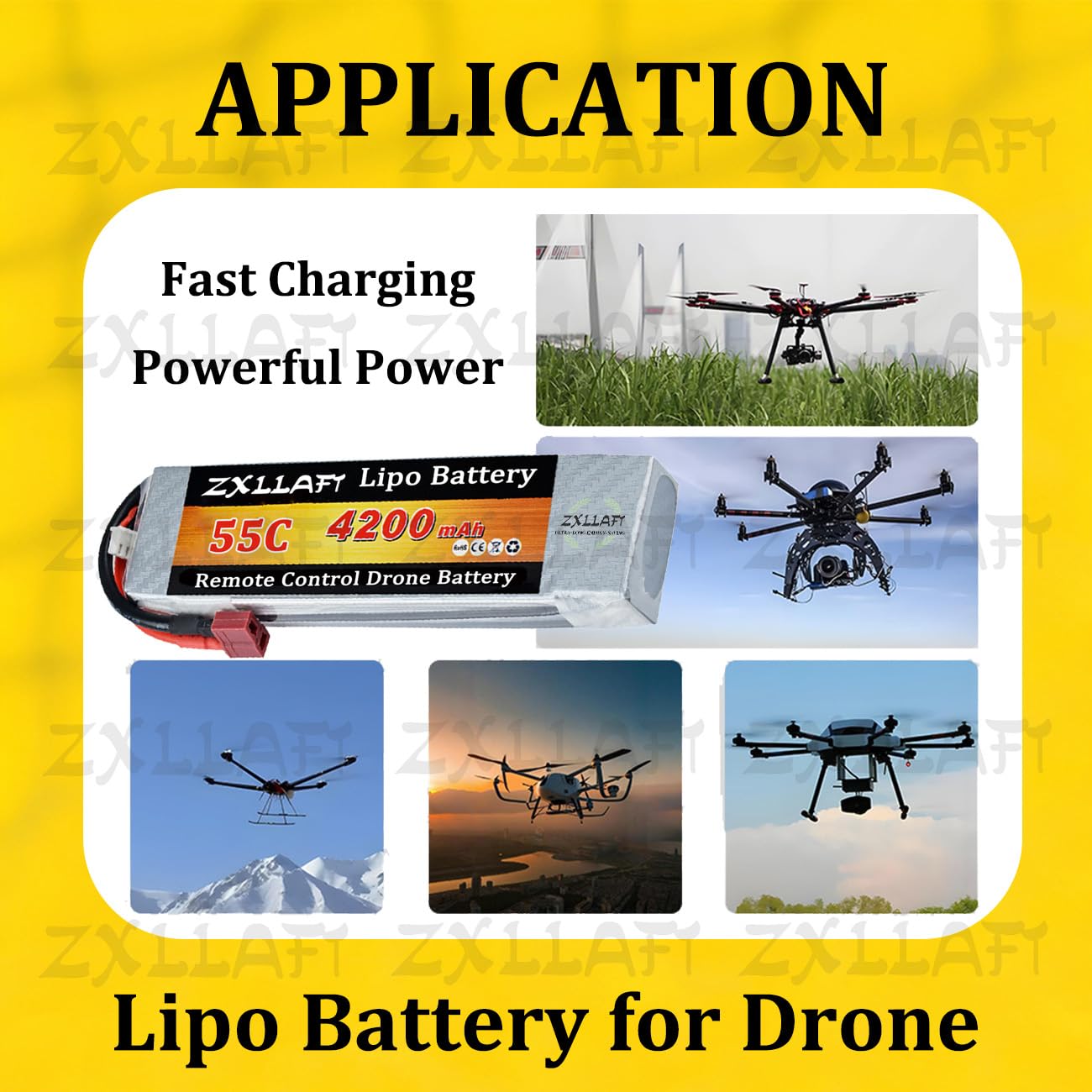 22,2V 6S Batteria per Drone 14,8V 4S Batteria al Litio 11,1V 3S Batterie LiPo 55C Batterie Ricaricabili per Aeromodelli e Alimentazione di Riserva con BMS