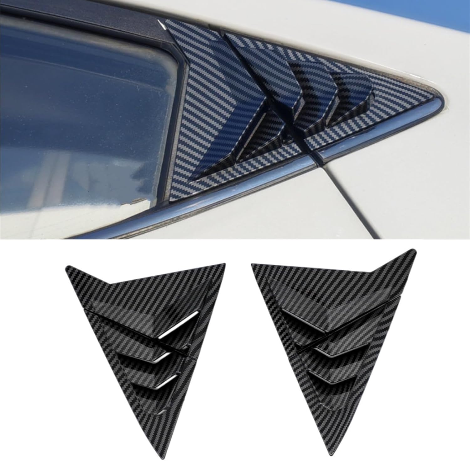 Rear ABS Carbon Fiber Side Vent Window Scoop Louver Fit for Hyundai Elantra Avante Sedan 2011-2015 Trim Cover Auto Accessories