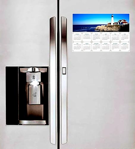 Miniatura 4 de Calendario magnético 2025 – Imanes de calendario – Today is my Lucky Day – Resistente a la decoloración, desgarros y agua – (vista del faro de