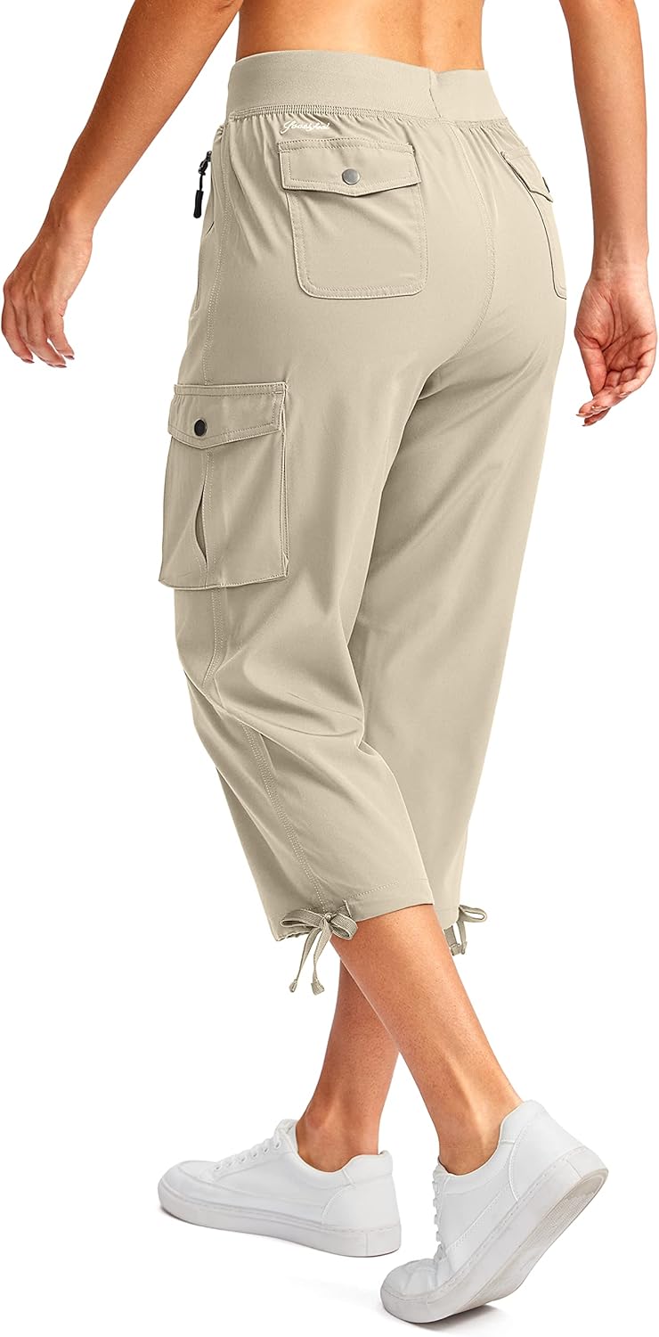 Soothfeel Women's Cargo Capris Pants with 6 Pockets Lightweight Quick Dry Travel Hiking Summer Pants for Women Casual - Image 2