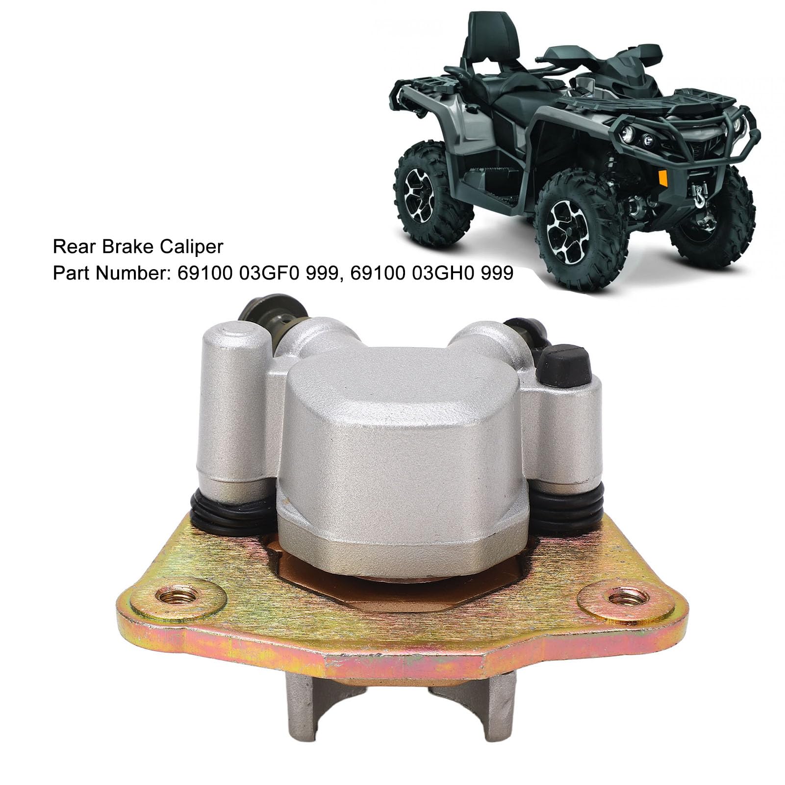Garsent Pinza de Freno Trasero para ATV LT‑A500F Vinson 500 2003-2007, Pinza de Freno Trasero con Pastillas, 69100 03GF0 999 69100 03GH0 999, Rendimiento de Frenado Mejorado