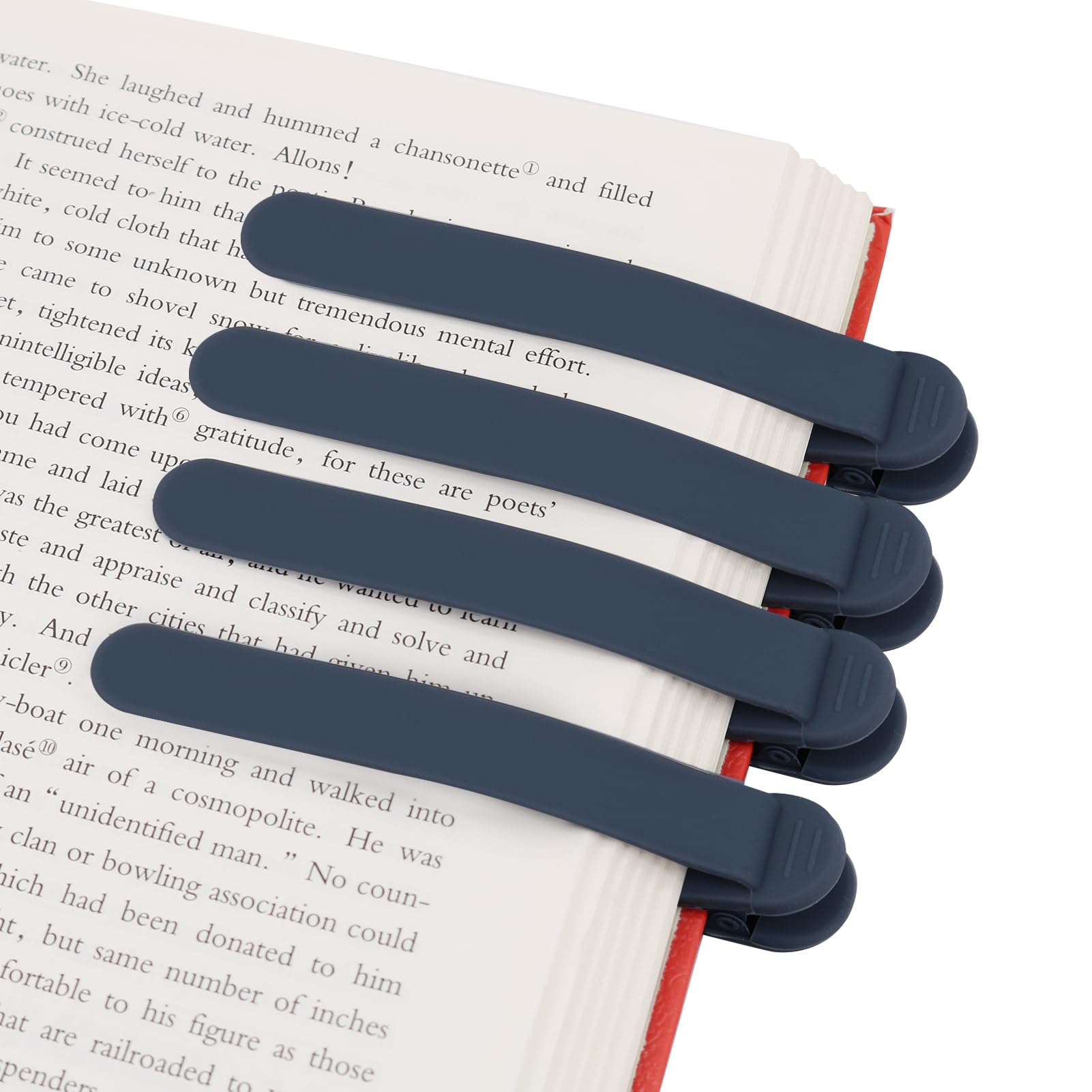 SMUK 4pcs Automatic Silicone Bookmarks for Lovers, Unique Page Markers for Reading Women Men, Creative Page Keeper and Reading Accessories â image 1
