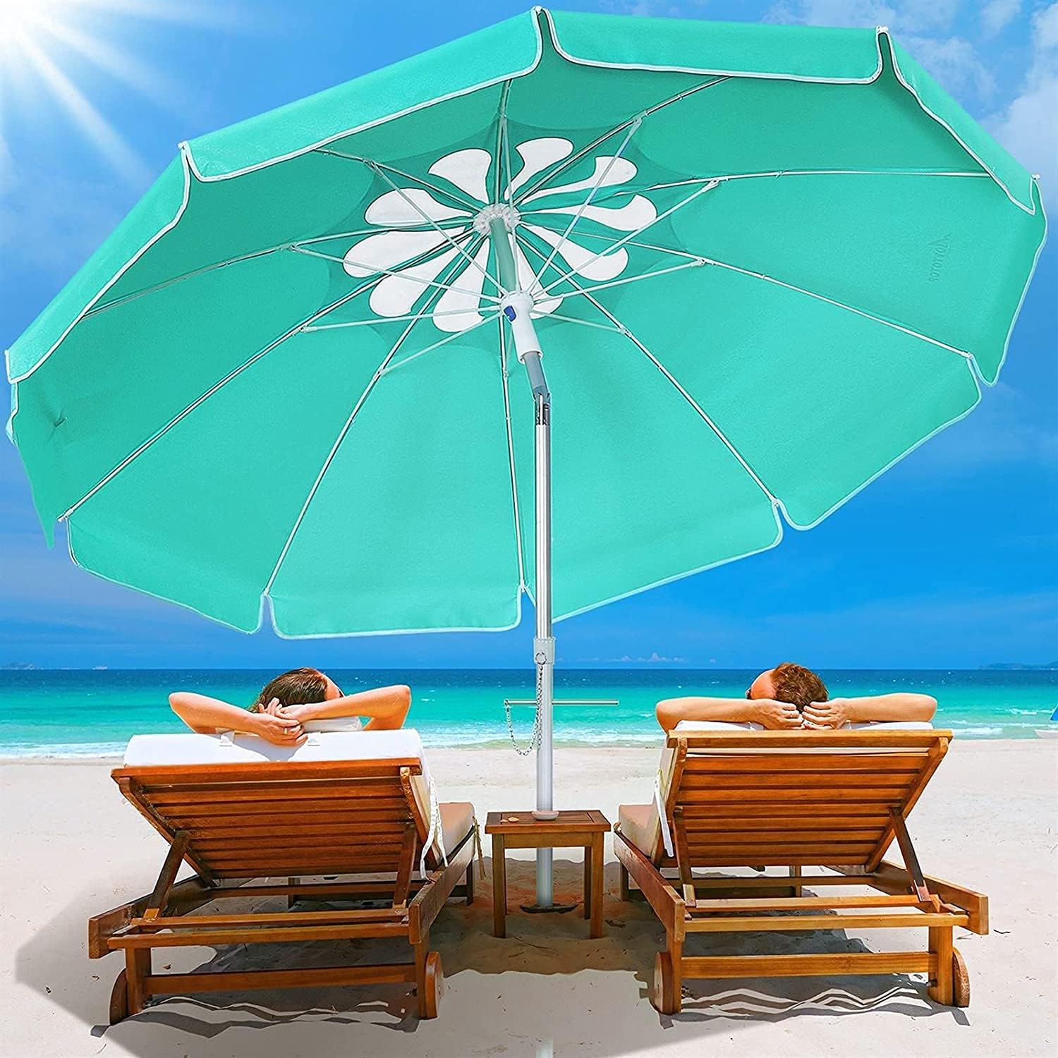 Garden Parasol Umbrella Beach Umbrella Outdoor Sunshade Umbrella Crank Adjustable Umbrella Canopy Garden Patio Umbrella 210529(Color:Green) (Green Size)