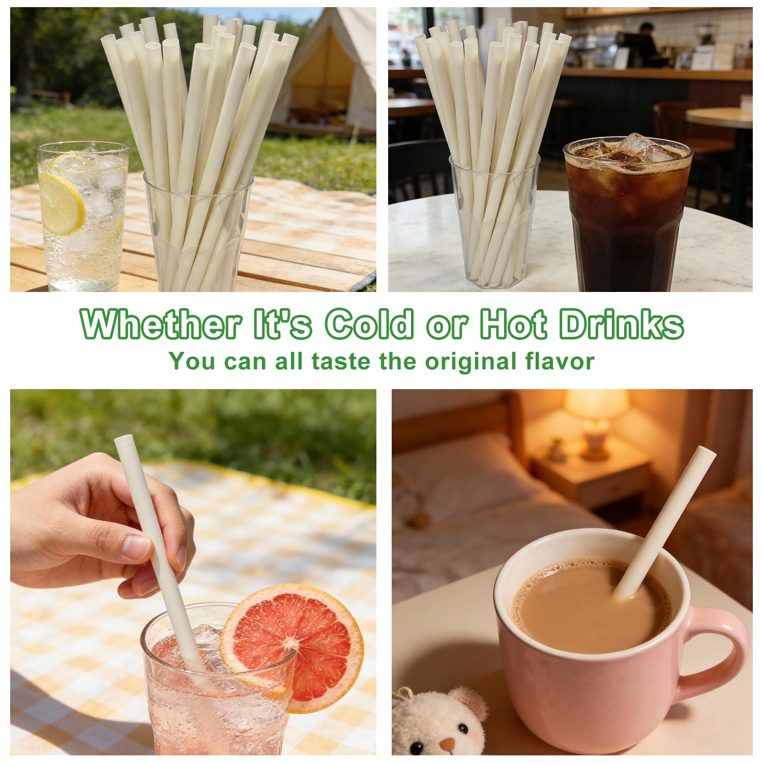 180 Pezzi Larghe Boba Cannucce in Bambù 230 x 10 mm, Wide Mouth Bambù Jumbo Smoothie Cannucce in Fibra - Ideali per Bevande, Cocktail, Eventi e Feste - 100% Ecologiche & Biodegradabili