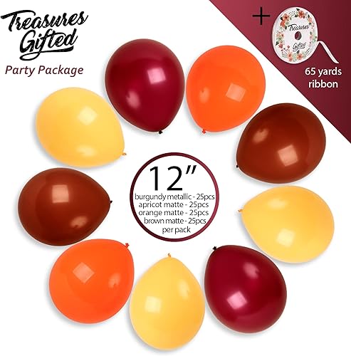 Treasures Gifted Globos de otoño, globos de colores otoñales, globos de color otoño, globos naranjas de 12 pulgadas, globos albaricoque, globos