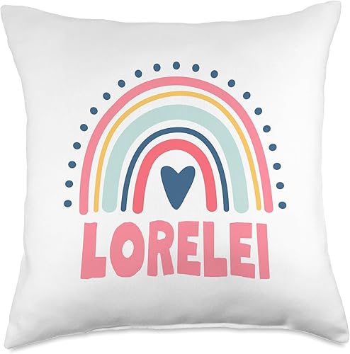 Idea Regalo Personalizzata con Nome Gifts Idea Lorelei Name Custom Woman Myth Legend Pink Birthday Party Throw Pillow, 18x18, Multicolor