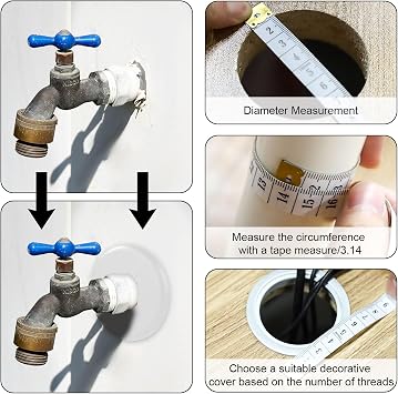 2pcs Wall Split Flange, Self-Adhesive Escutcheon Plate for Buckle 17mm Water Pipes ABS Round Hole Plumbing Floor Ceiling Cover Plates for Faucet Kitchen Toilet Decorative (White)