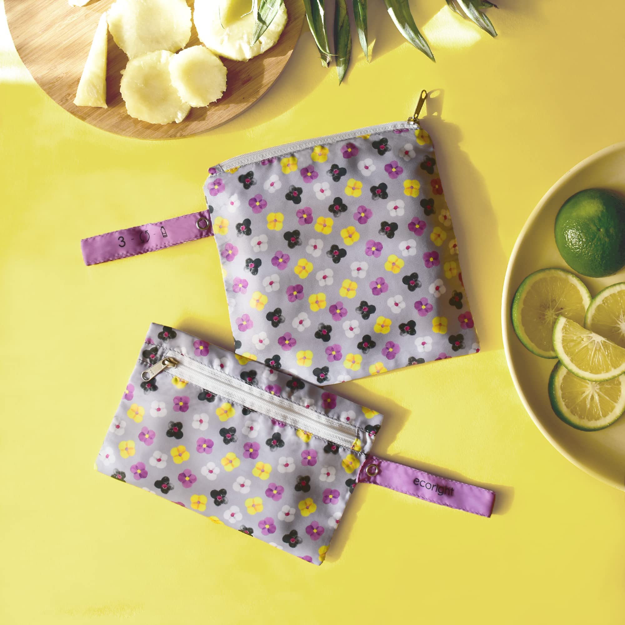 100% torba na kanapki wielokrotnego użytku i torby na przekąski z recyklingu firmy EcoRight | Zero Waste & Food Safe Torba na lunch – 2 sztuki