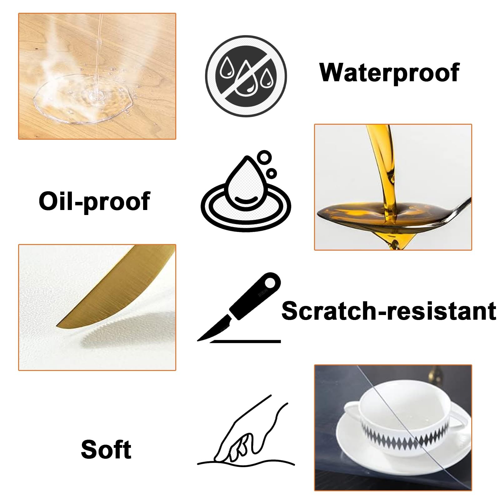 Tappetino da Scrivania Trasparente in PVC, 1.0mm Sottomano da Scrivania Trasparente 90 x 100 cm, Impermeabile Antiscivolo, Tovaglia in PVC per Ufficio e casa(110cm*240cm)
