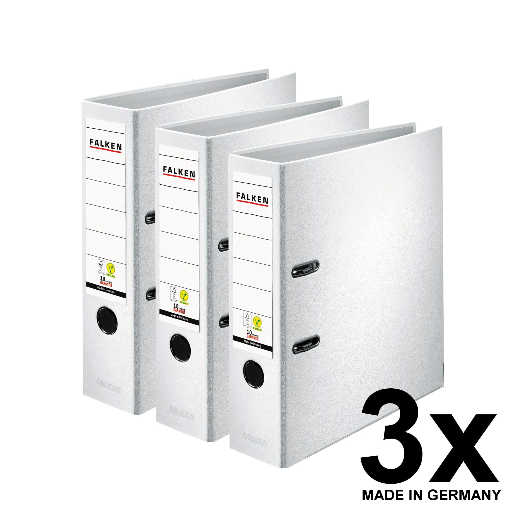 Image secondaire de Lot de 3 classeurs en plastique PP coloré - Format A4 - Blanc - Vegan