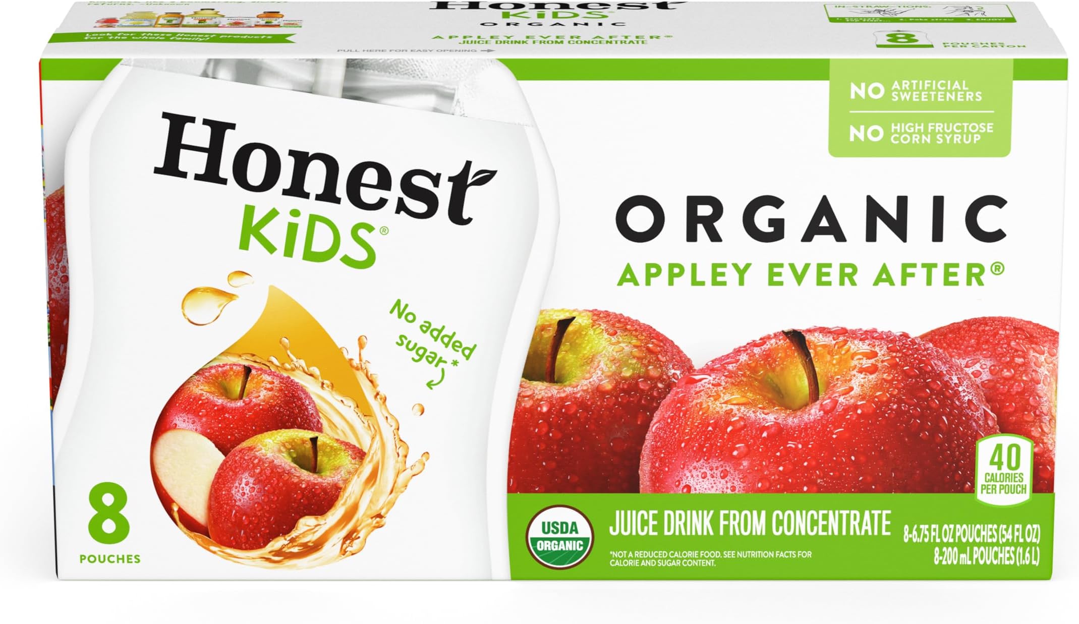 Honest Kids, Organic Juice Drink, Appley Ever After, 6.75 Fl Oz, 8 Pack