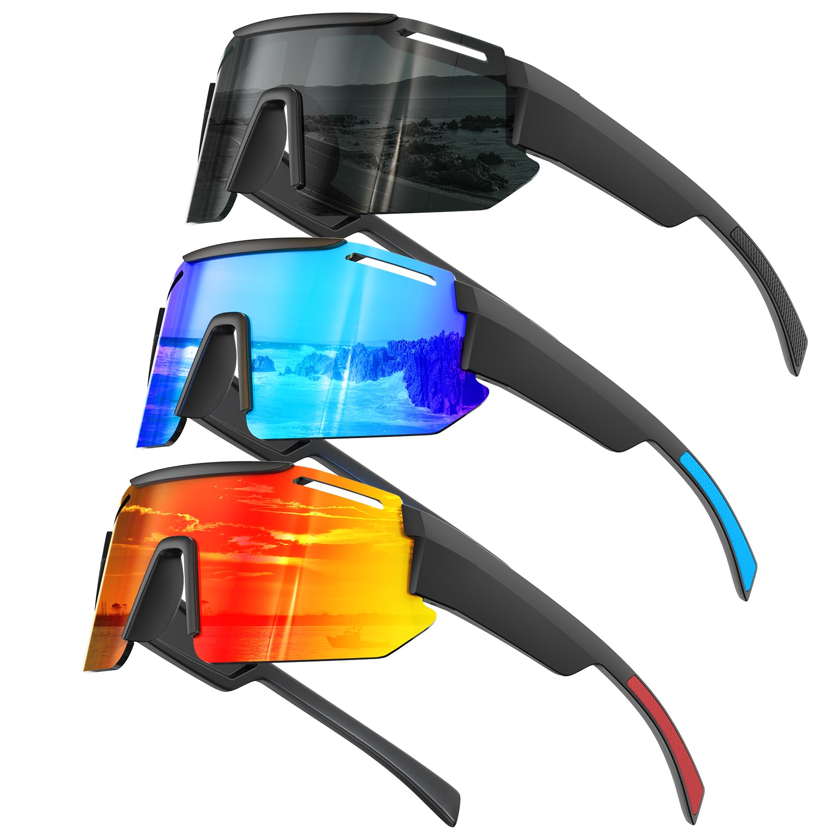 KALIYADI Polarized Youth Baseball Sunglasses: Kids Sunglasses for Boys Girls Sports Cycling Running UV400 Protection Age 6-14