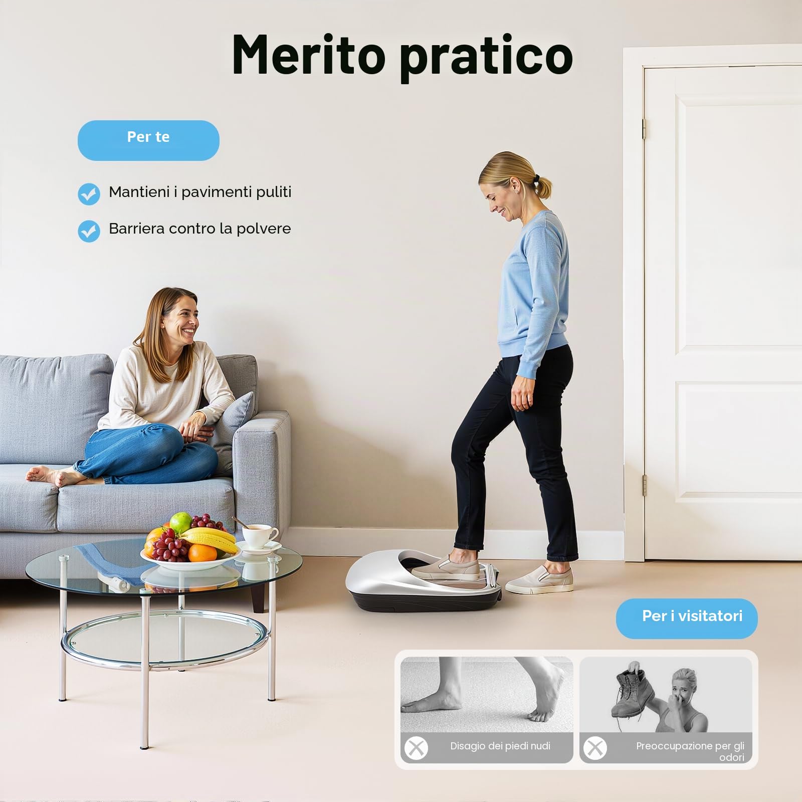 Distributore Copriscarpe Macchina Automatica, Dispenser di Copriscarpe con 500 pz Copriscarpe Forma Usa e Getta, per Interni Casa Ufficio Supermercato Hotel, Argento