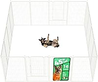Vista 36 de FXW Rollick Unleashed corralito para perros en interiores, patio, campamento de casas rodantes, 40 pulgadas, 8 paneles para perros medianos y Blanco