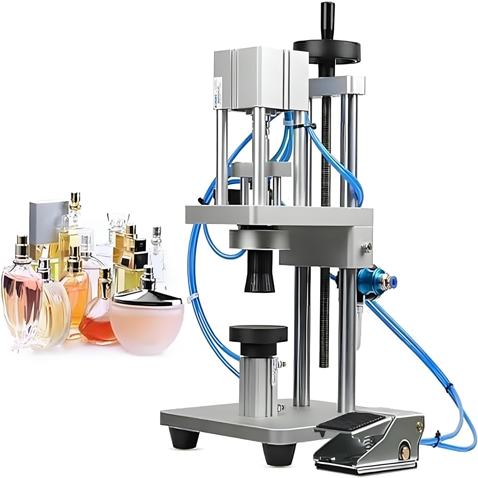 DNEPEI Tabletop Pneumatic Perfume Crimper,Stainless Steel Perfume Sealant Completeset