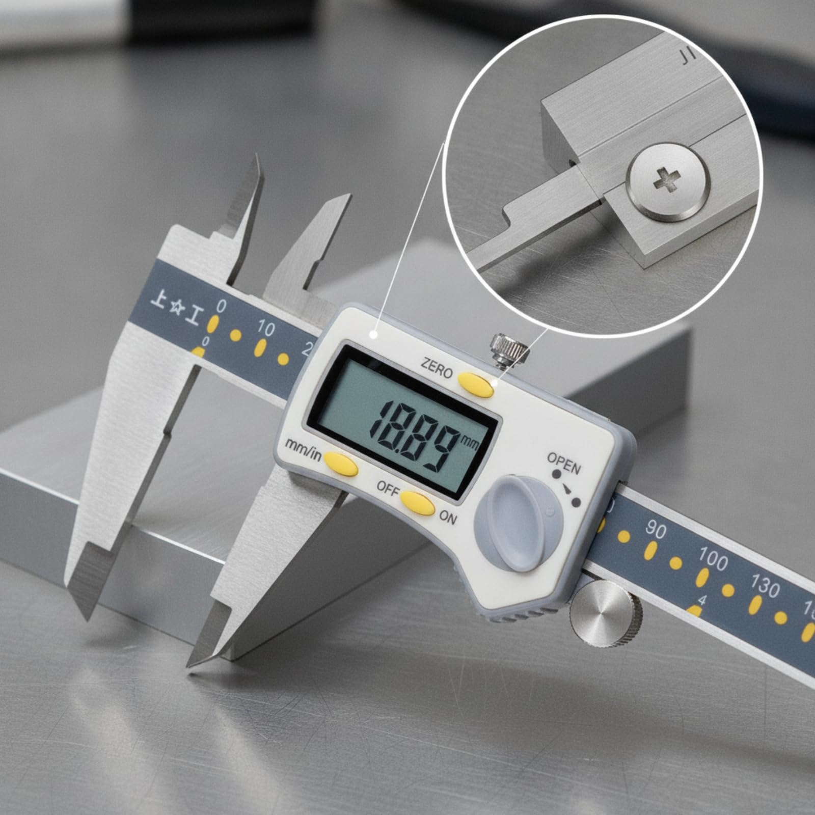 Baoblaze Calibro Digitale Calibro Vernier Calibro Elettronico Strumento di Misura con Display Precisione 001 Mm Corpo Maneggevole Contatti Esterni Adatto per, 0-300mm