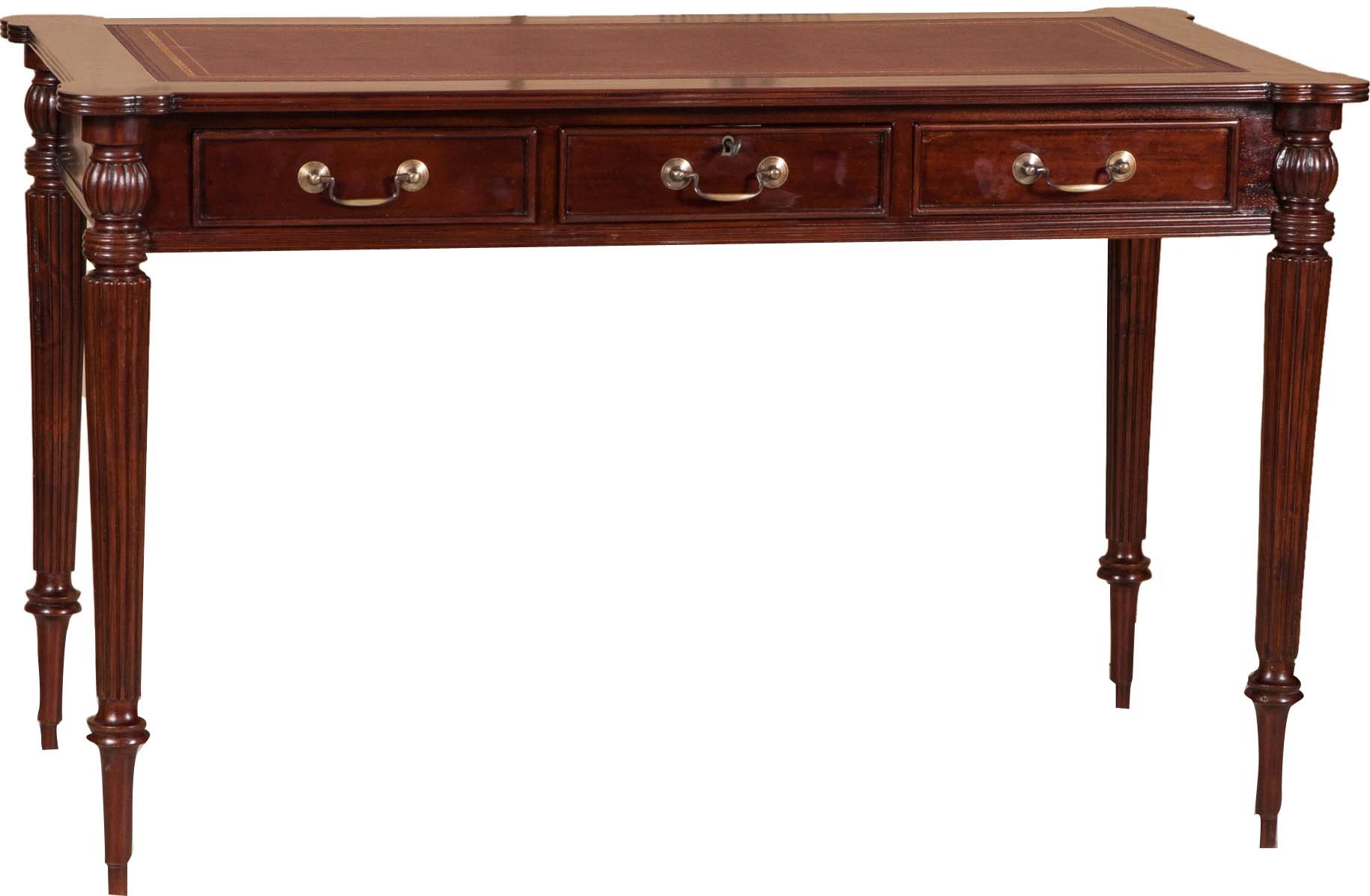 Biscottini Scrittoio vintage in pelle L126,​5xPR65,​5xH75,​5 - Scrittoio antico in legno - Scrivanie classiche - Scrivania - Tavolino salotto - Scrivania salvaspazio