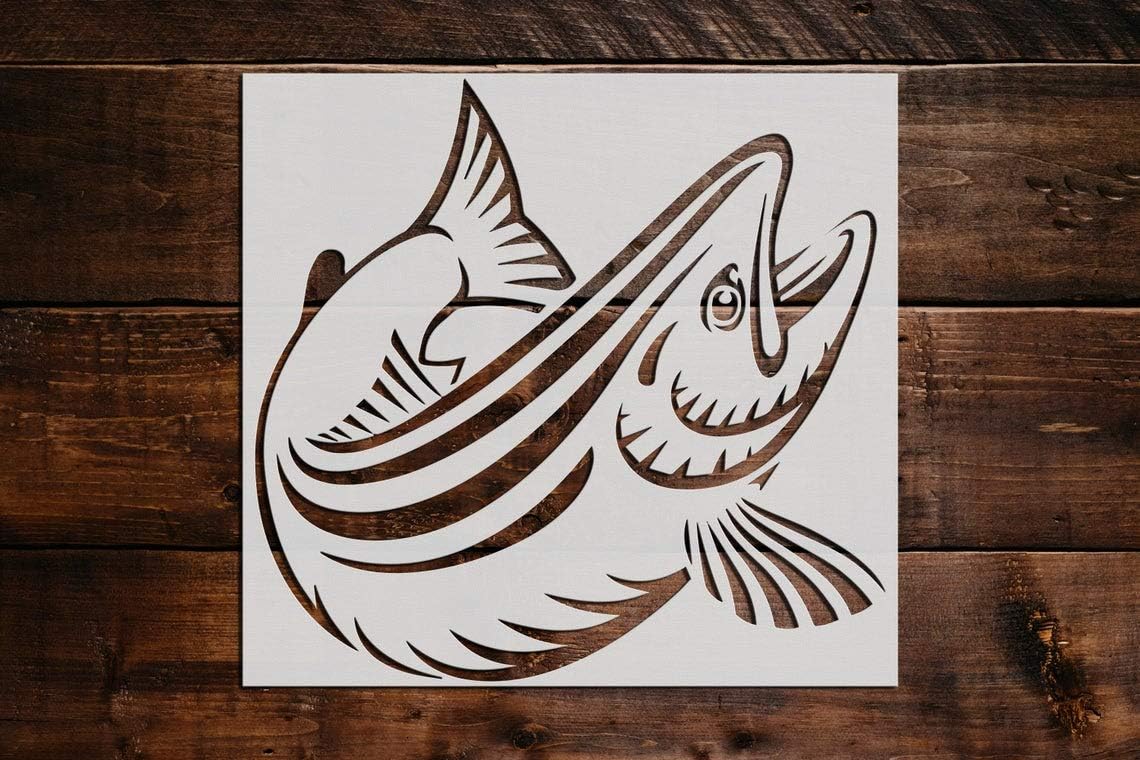 Fish Stencil DIY Reusable Craft and Painting Wall Stencils - 617 (12x12)